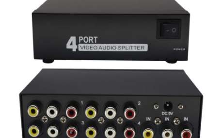 AV / RCA Splitter 1 In 4 Out